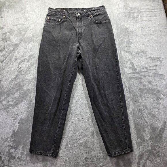 Vintage Levis 560 Mens Jeans 34x30 Black Loose Fit Tapered Leg Cotton Denim - Picture 1 of 10